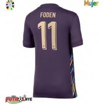 Camiseta Inglaterra Phil Foden #11 Visitante Equipación para mujer Eurocopa 2024 manga corta